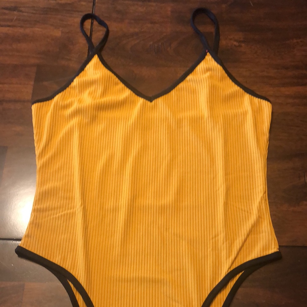 Mustard and Black Bodysuit